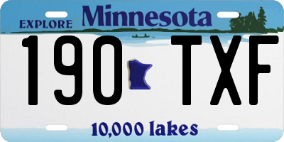 MN license plate 190TXF