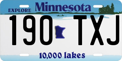 MN license plate 190TXJ