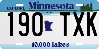 MN license plate 190TXK