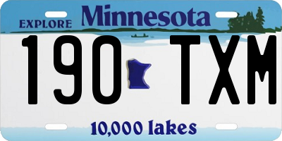 MN license plate 190TXM