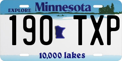 MN license plate 190TXP