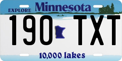 MN license plate 190TXT