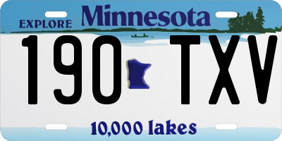 MN license plate 190TXV