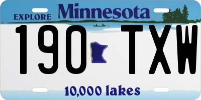 MN license plate 190TXW