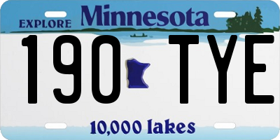 MN license plate 190TYE