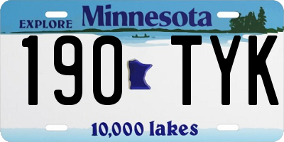 MN license plate 190TYK