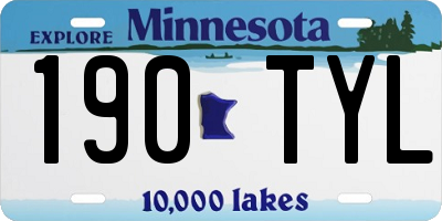 MN license plate 190TYL