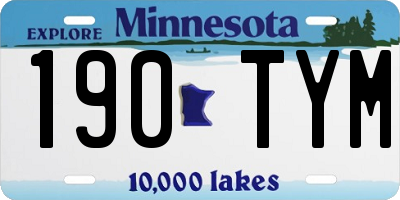 MN license plate 190TYM