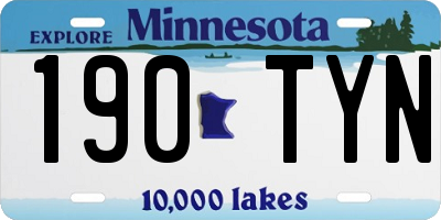 MN license plate 190TYN