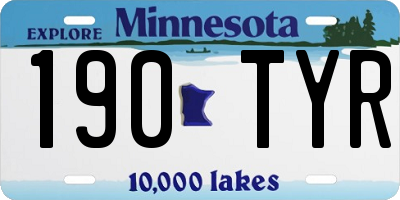 MN license plate 190TYR