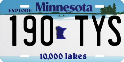 MN license plate 190TYS