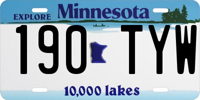 MN license plate 190TYW