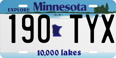 MN license plate 190TYX
