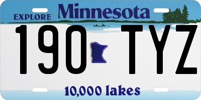 MN license plate 190TYZ