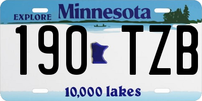 MN license plate 190TZB