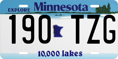 MN license plate 190TZG