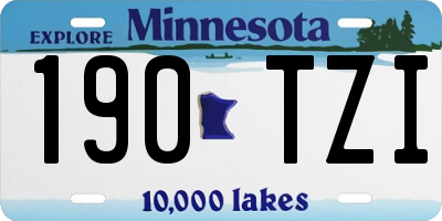 MN license plate 190TZI