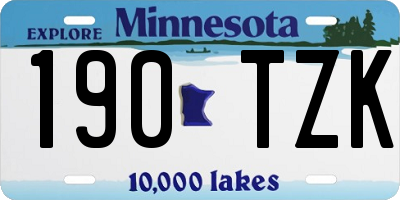 MN license plate 190TZK