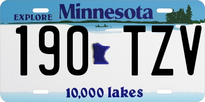 MN license plate 190TZV