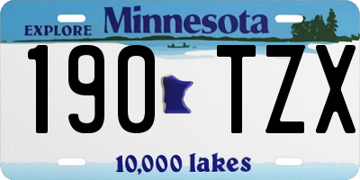 MN license plate 190TZX