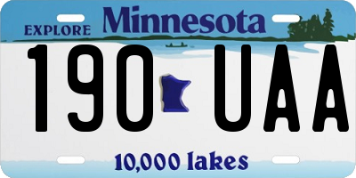 MN license plate 190UAA