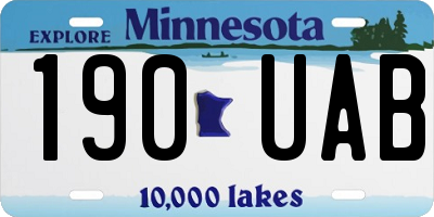 MN license plate 190UAB