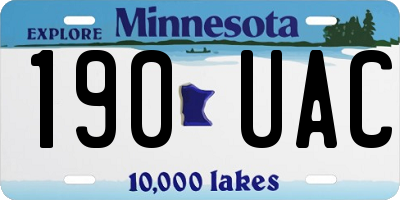 MN license plate 190UAC