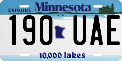 MN license plate 190UAE