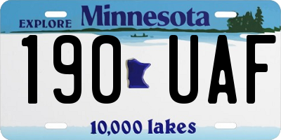 MN license plate 190UAF