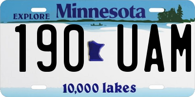 MN license plate 190UAM