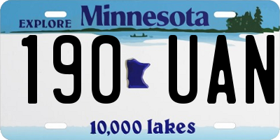 MN license plate 190UAN