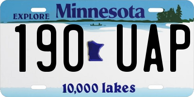 MN license plate 190UAP