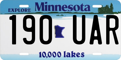 MN license plate 190UAR