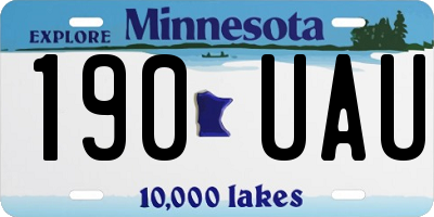 MN license plate 190UAU