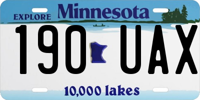 MN license plate 190UAX