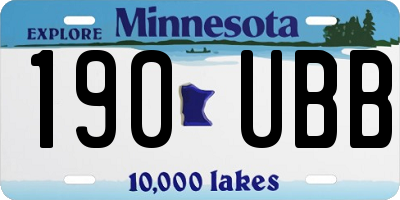 MN license plate 190UBB