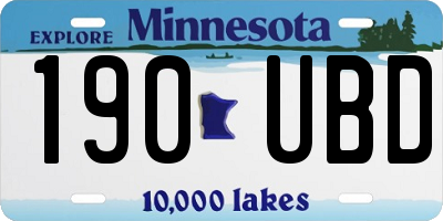 MN license plate 190UBD