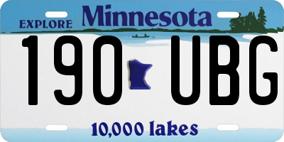 MN license plate 190UBG