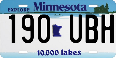 MN license plate 190UBH