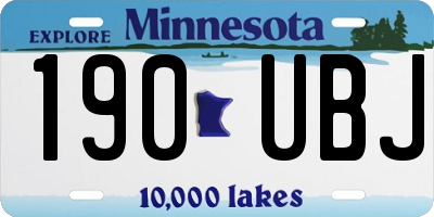 MN license plate 190UBJ
