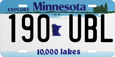MN license plate 190UBL