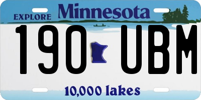 MN license plate 190UBM