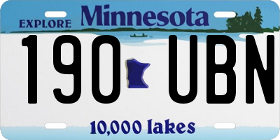 MN license plate 190UBN