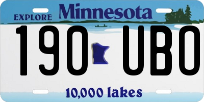 MN license plate 190UBO
