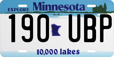 MN license plate 190UBP