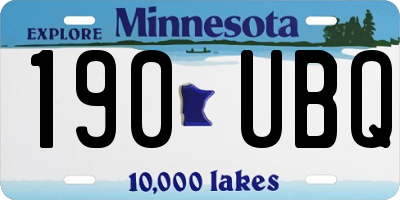MN license plate 190UBQ