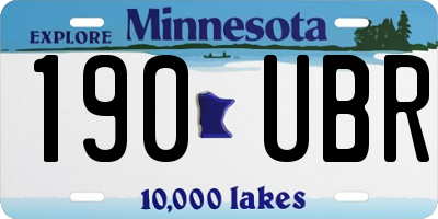 MN license plate 190UBR