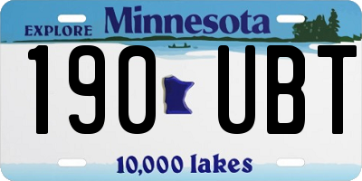 MN license plate 190UBT