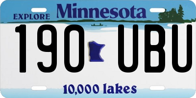 MN license plate 190UBU