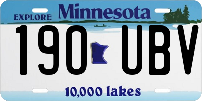MN license plate 190UBV